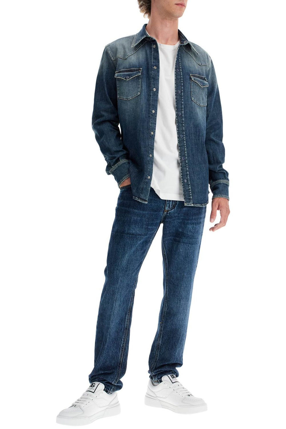 regular jeans with contrasting pocket-1