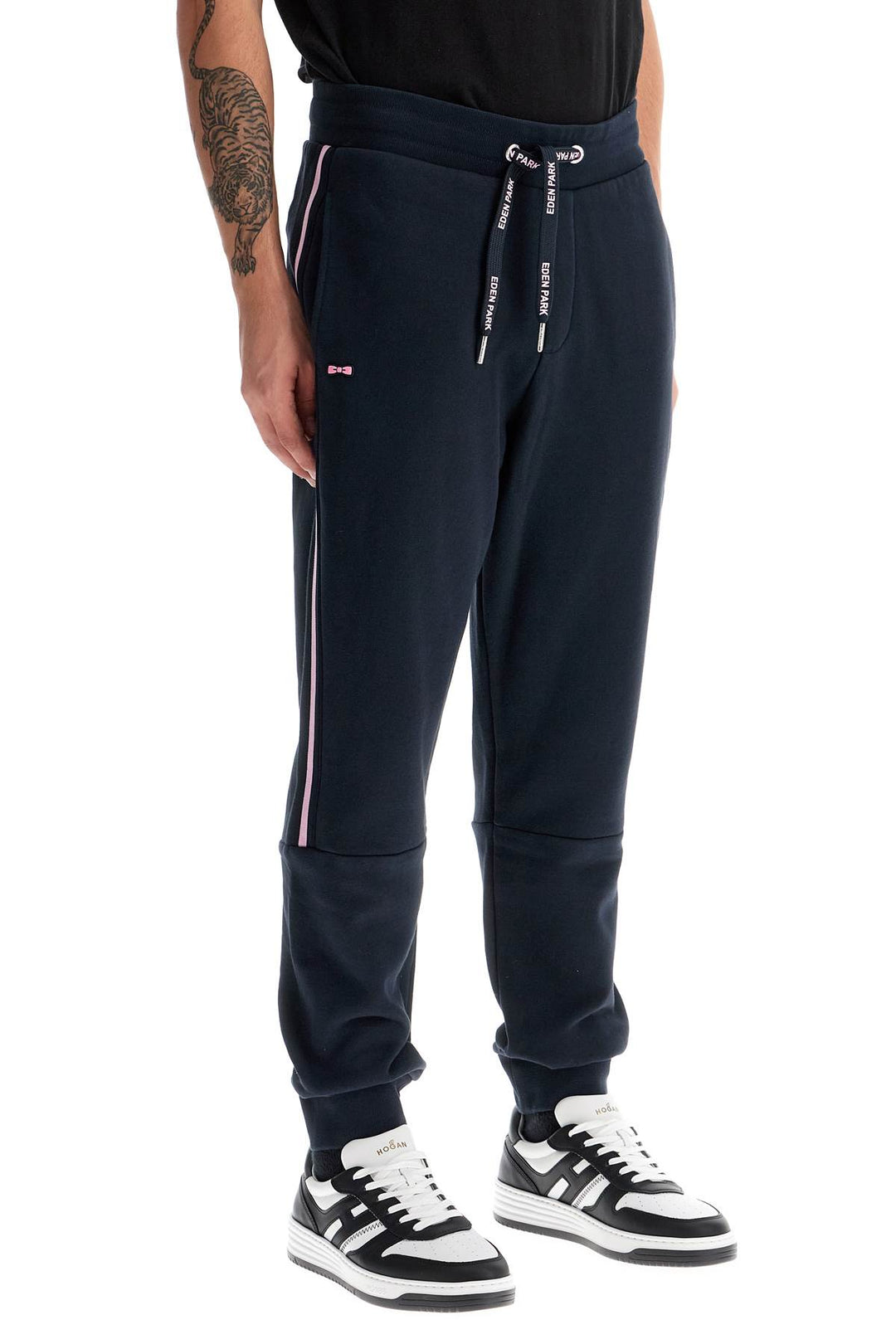 contrast band joggers with eight-1