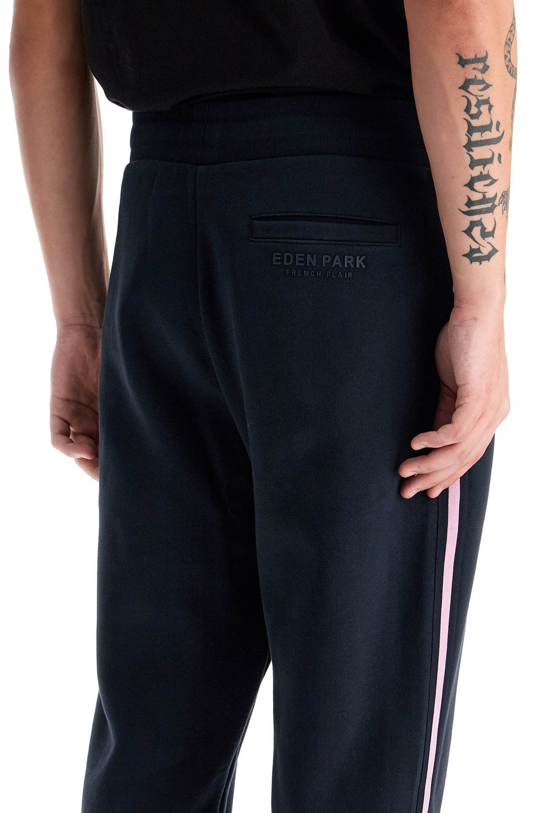 contrast band joggers with eight-3