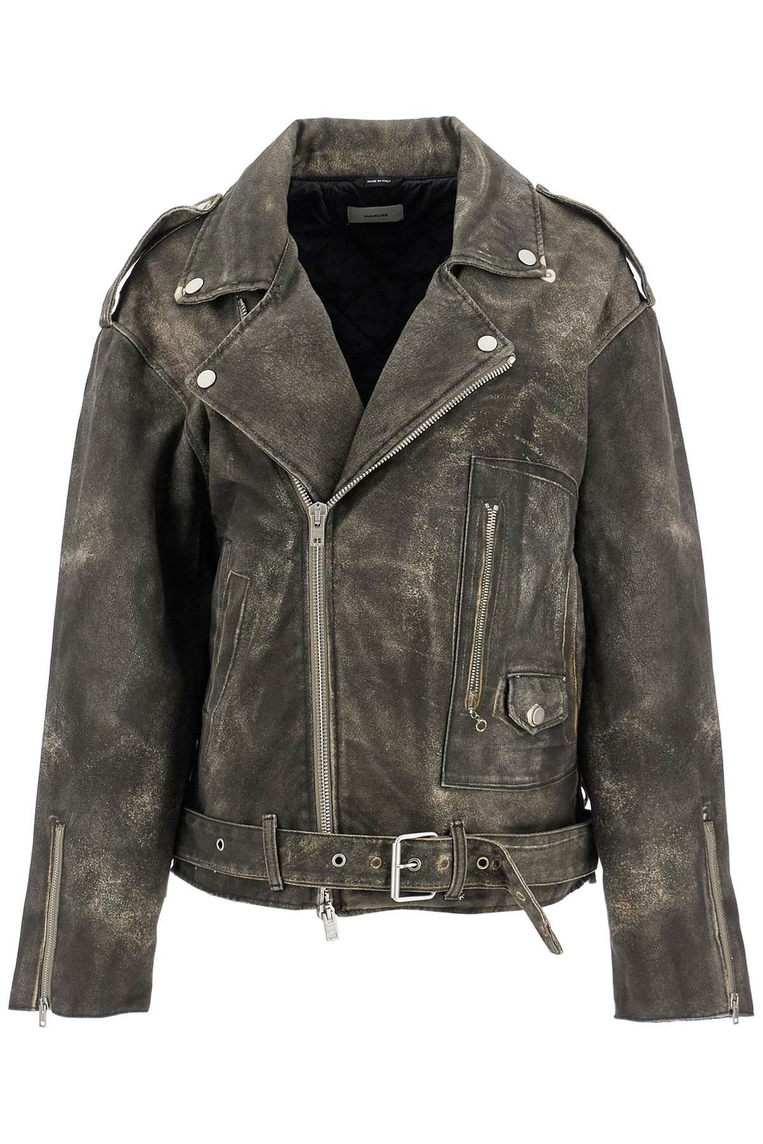 lee's faux leather biker jacket with-0