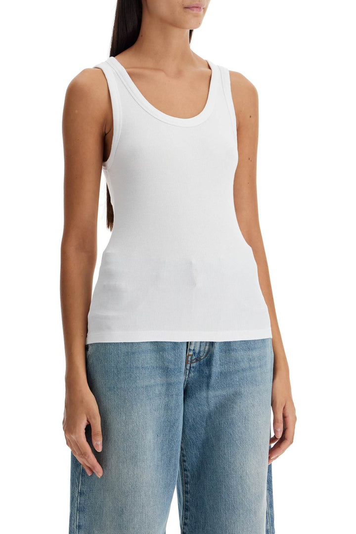 ribbed sleeveless top with-1