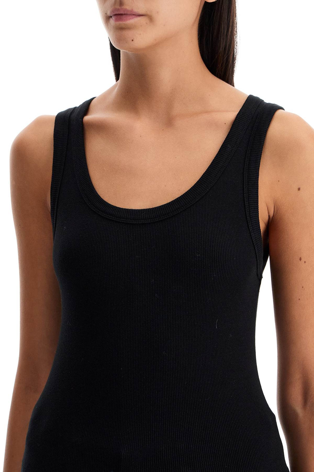 ribbed sleeveless top with-3