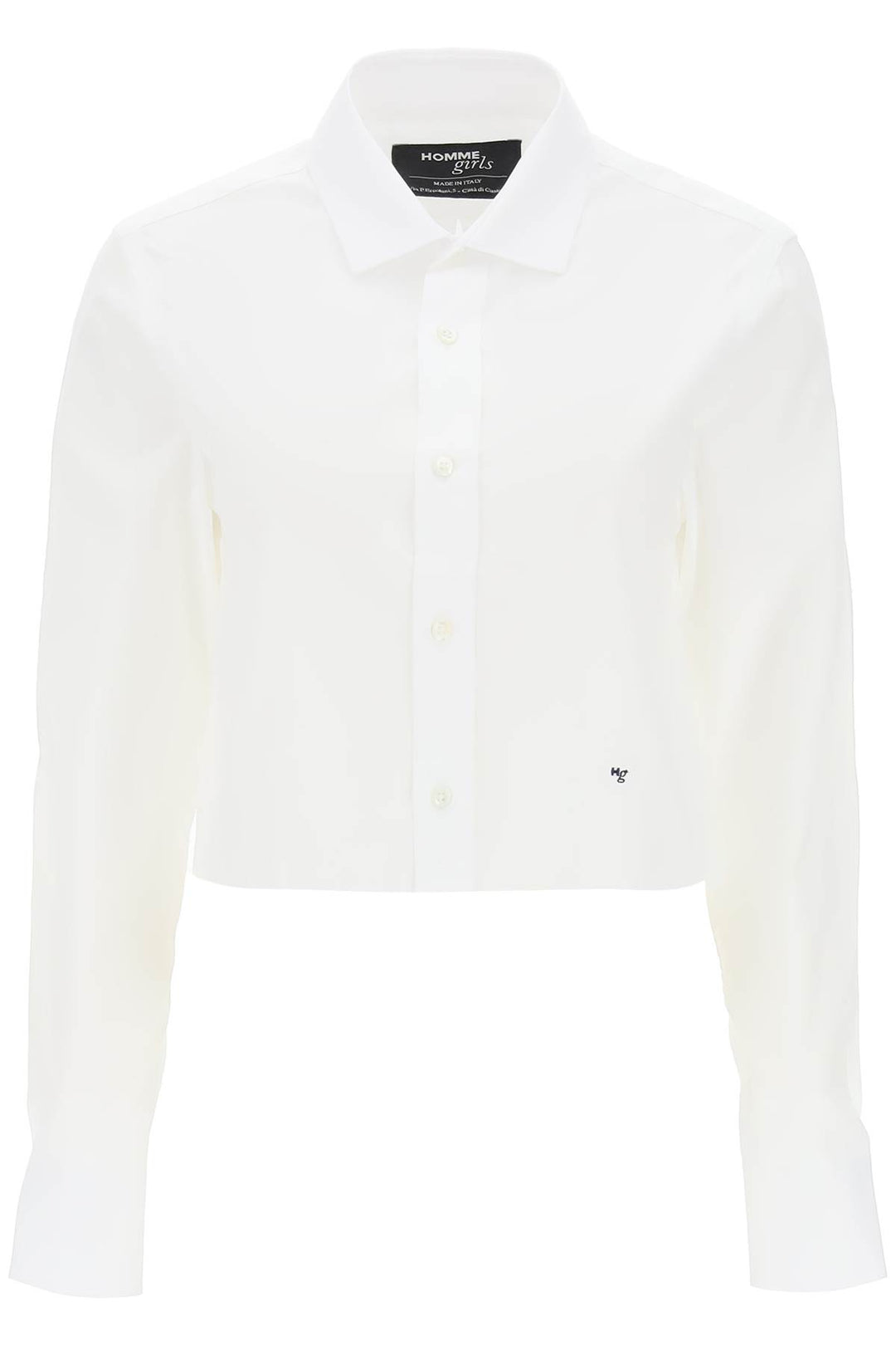 cotton twill cropped shirt-0