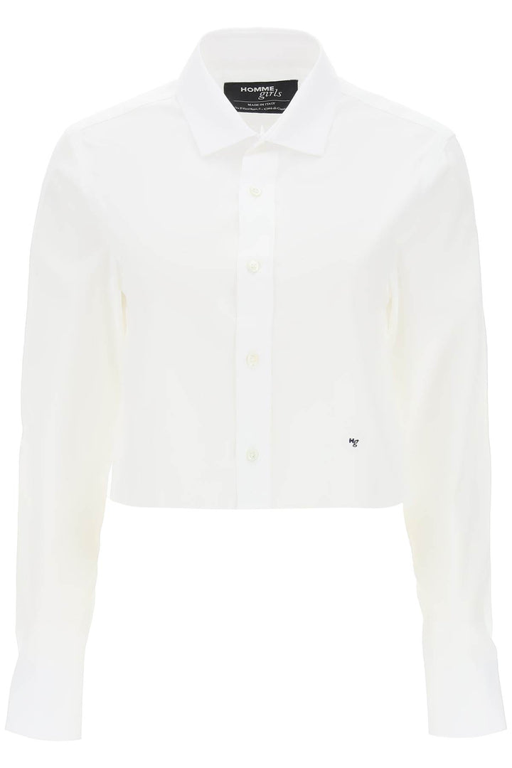 cotton twill cropped shirt-0