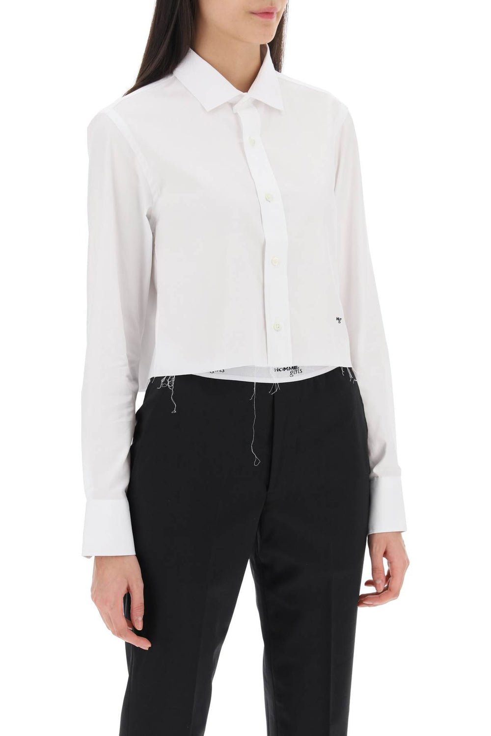 cotton twill cropped shirt-1