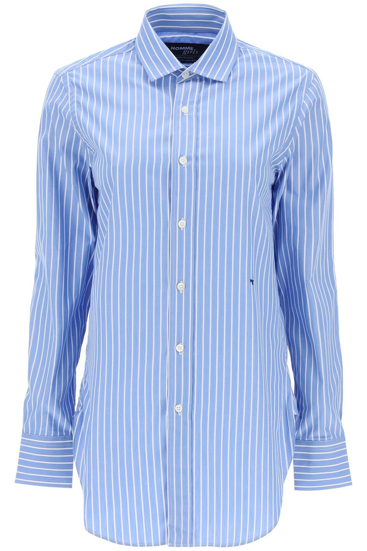 striped poplin shirt-0