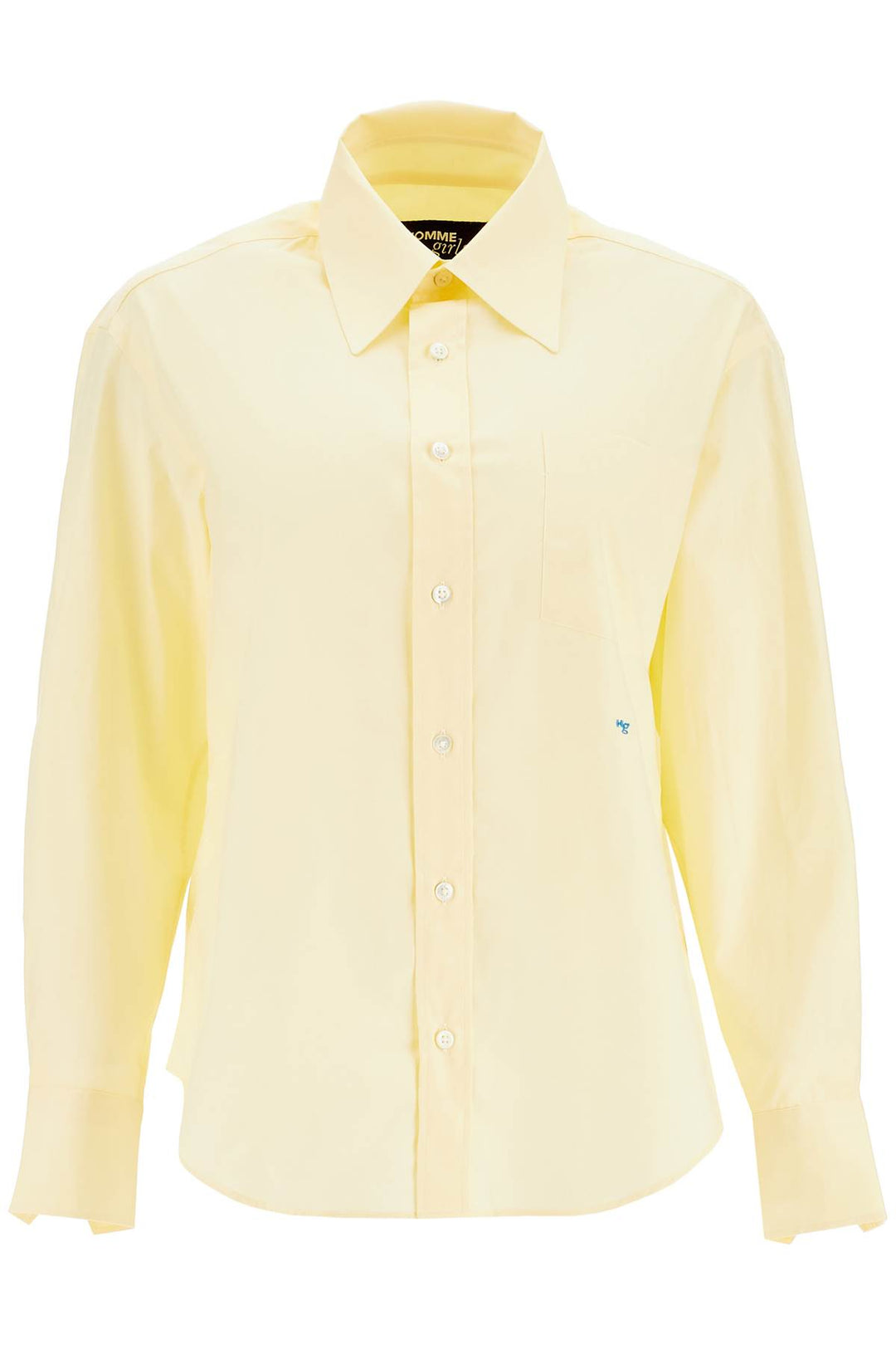 pale yellow cotton 70's style women's shirt-0