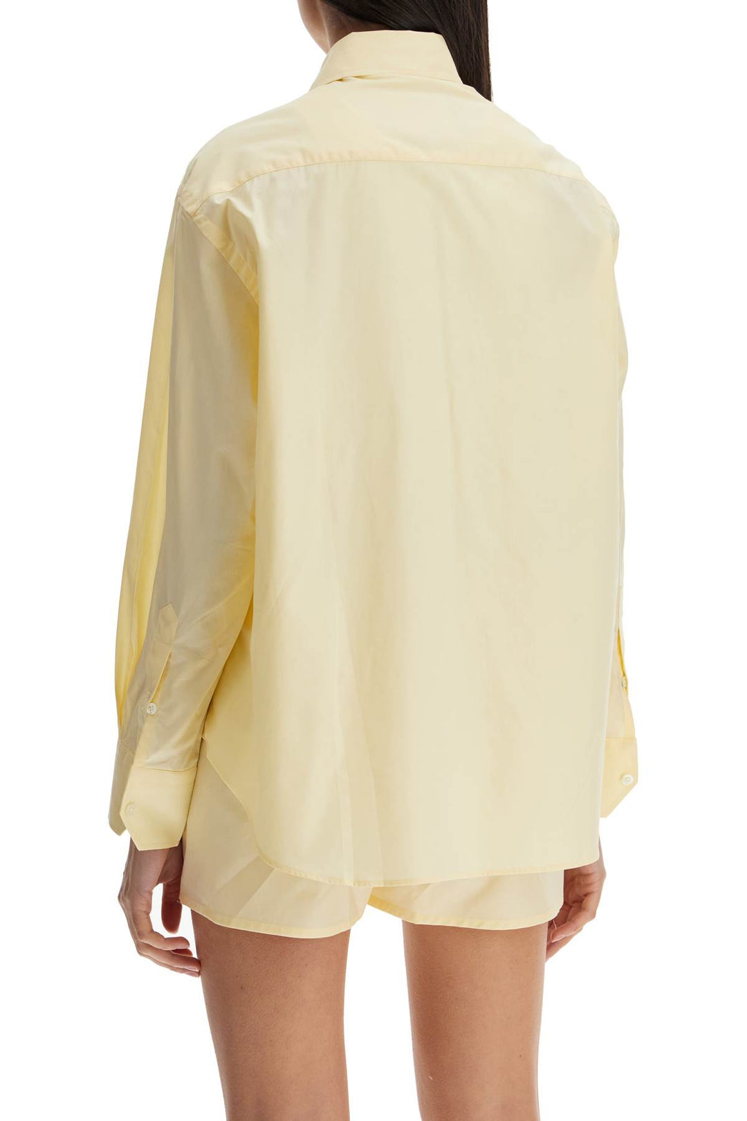 pale yellow cotton 70's style women's shirt-2