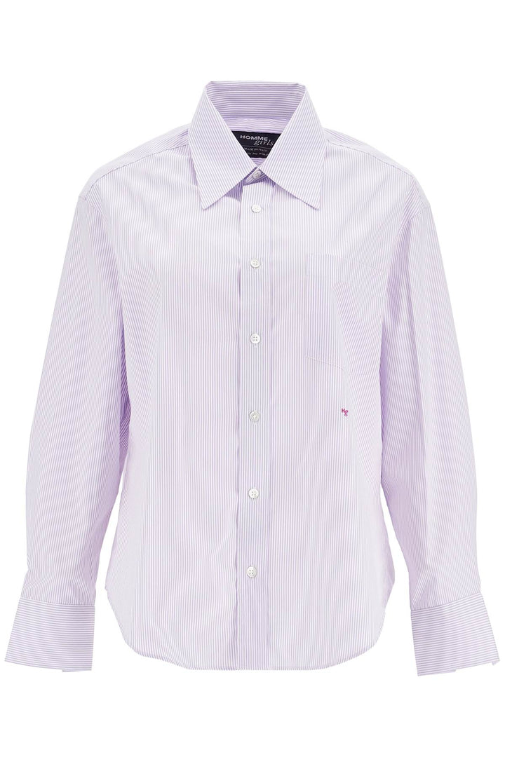 purple striped cotton women's shirt-0