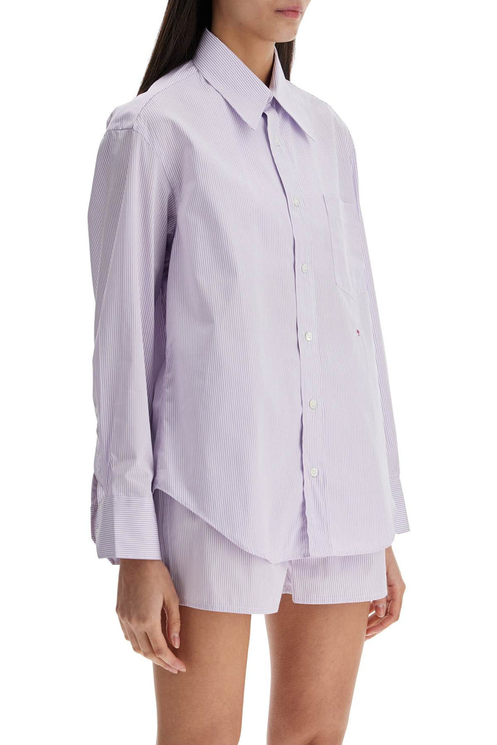 purple striped cotton women's shirt-1