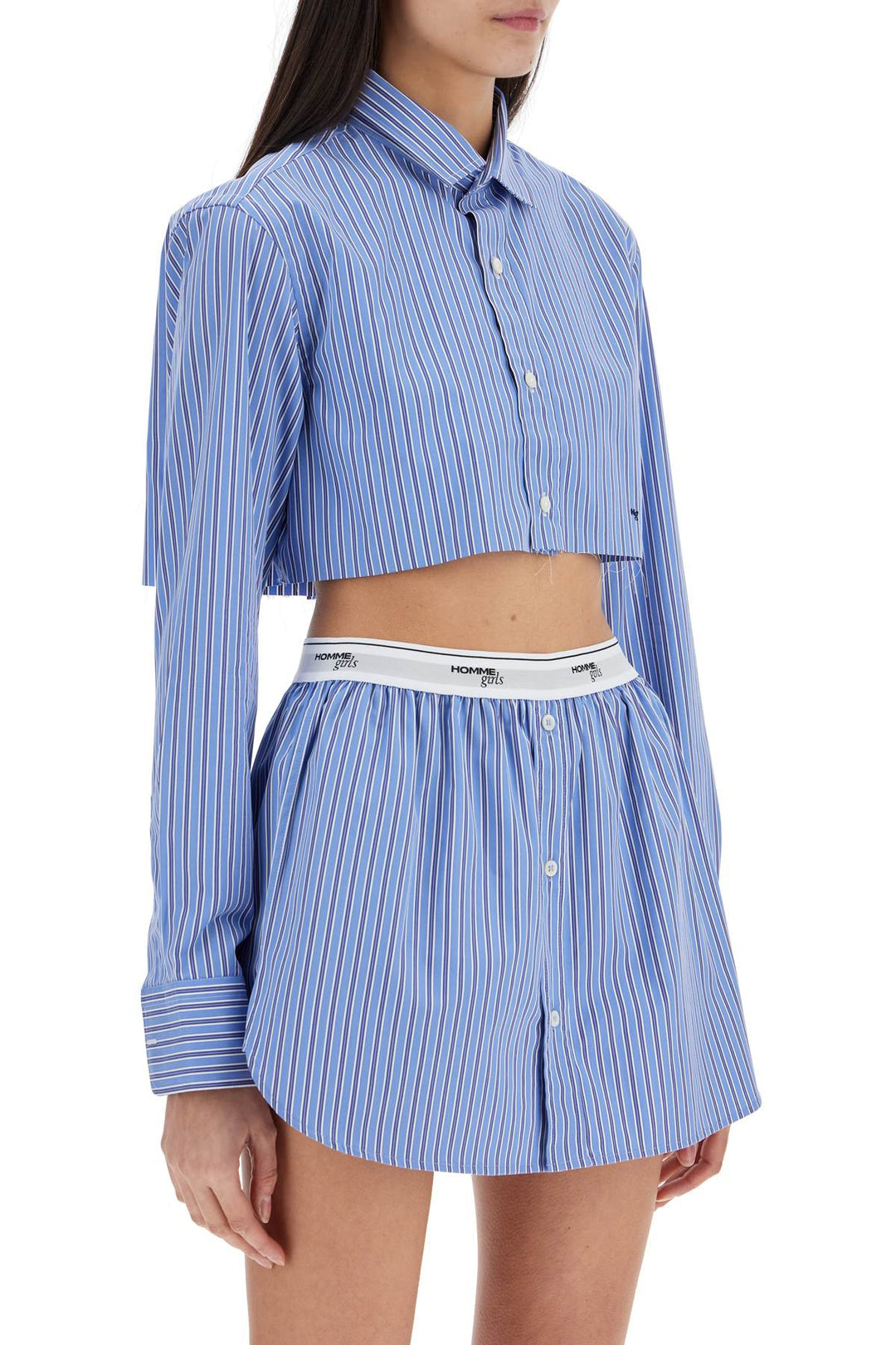 super cropped blue striped cotton shirt-1