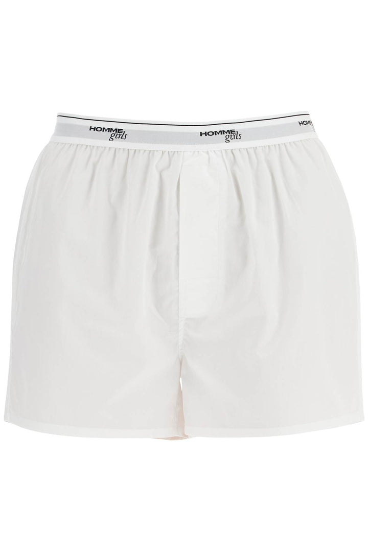 men's high-waisted white cotton boxer-0