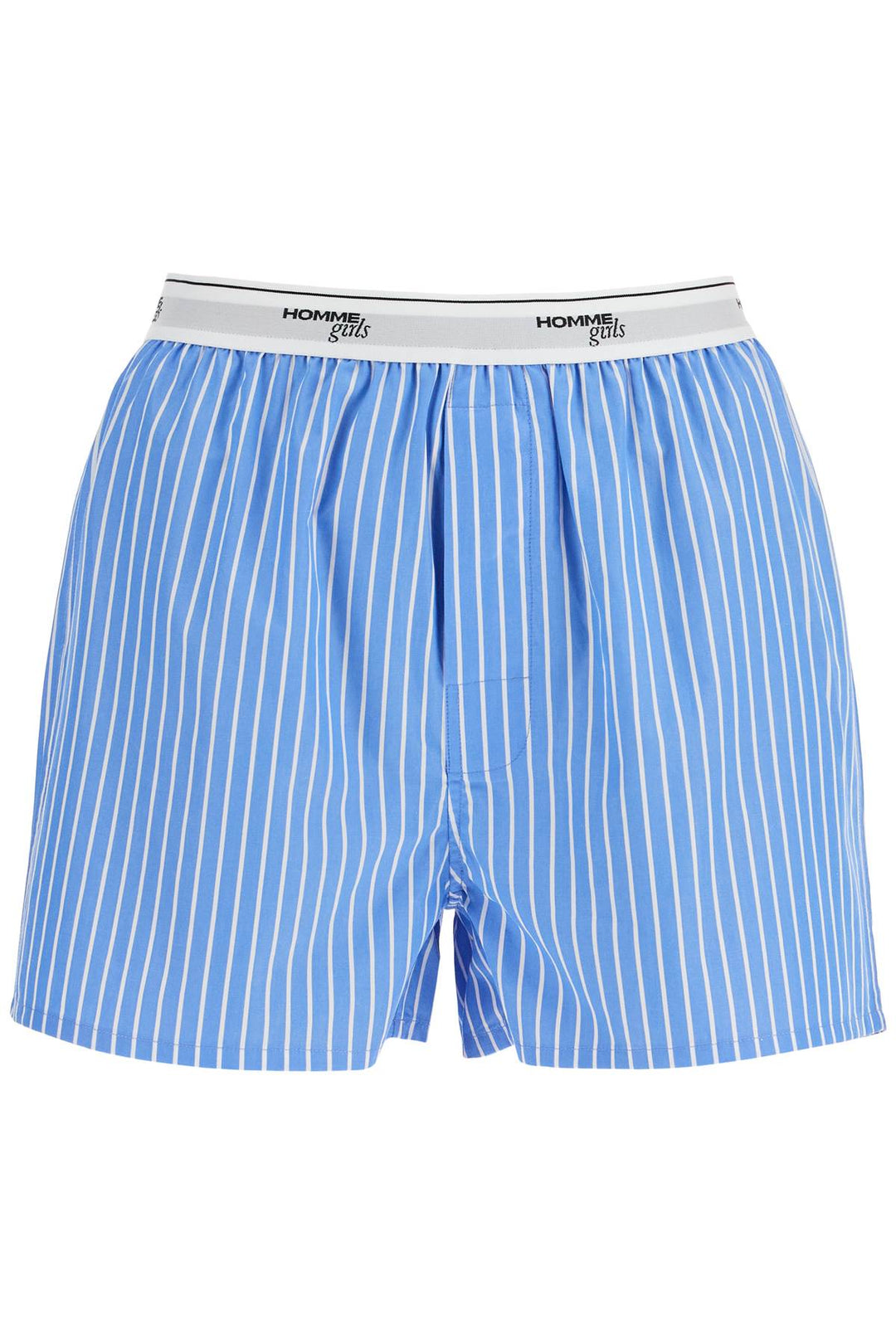 men's boxer 100% cotton blue striped high waist-0