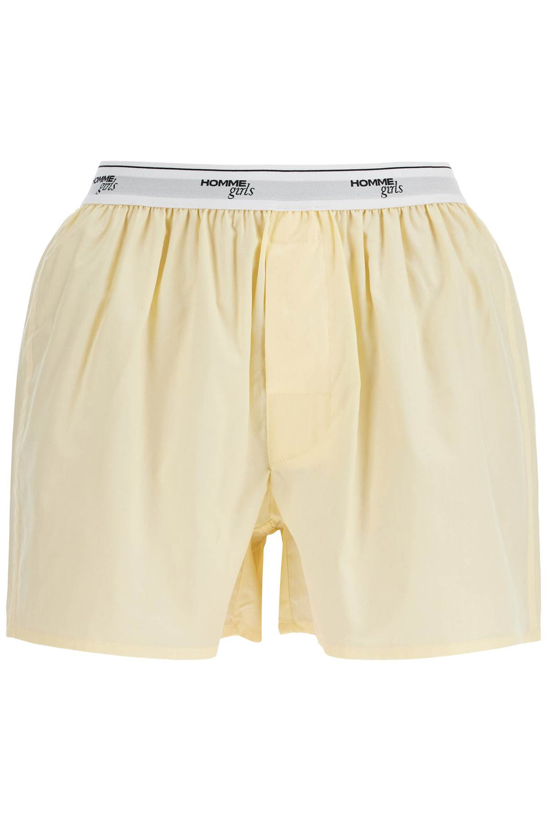 high-waisted pale yellow cotton boxer-0