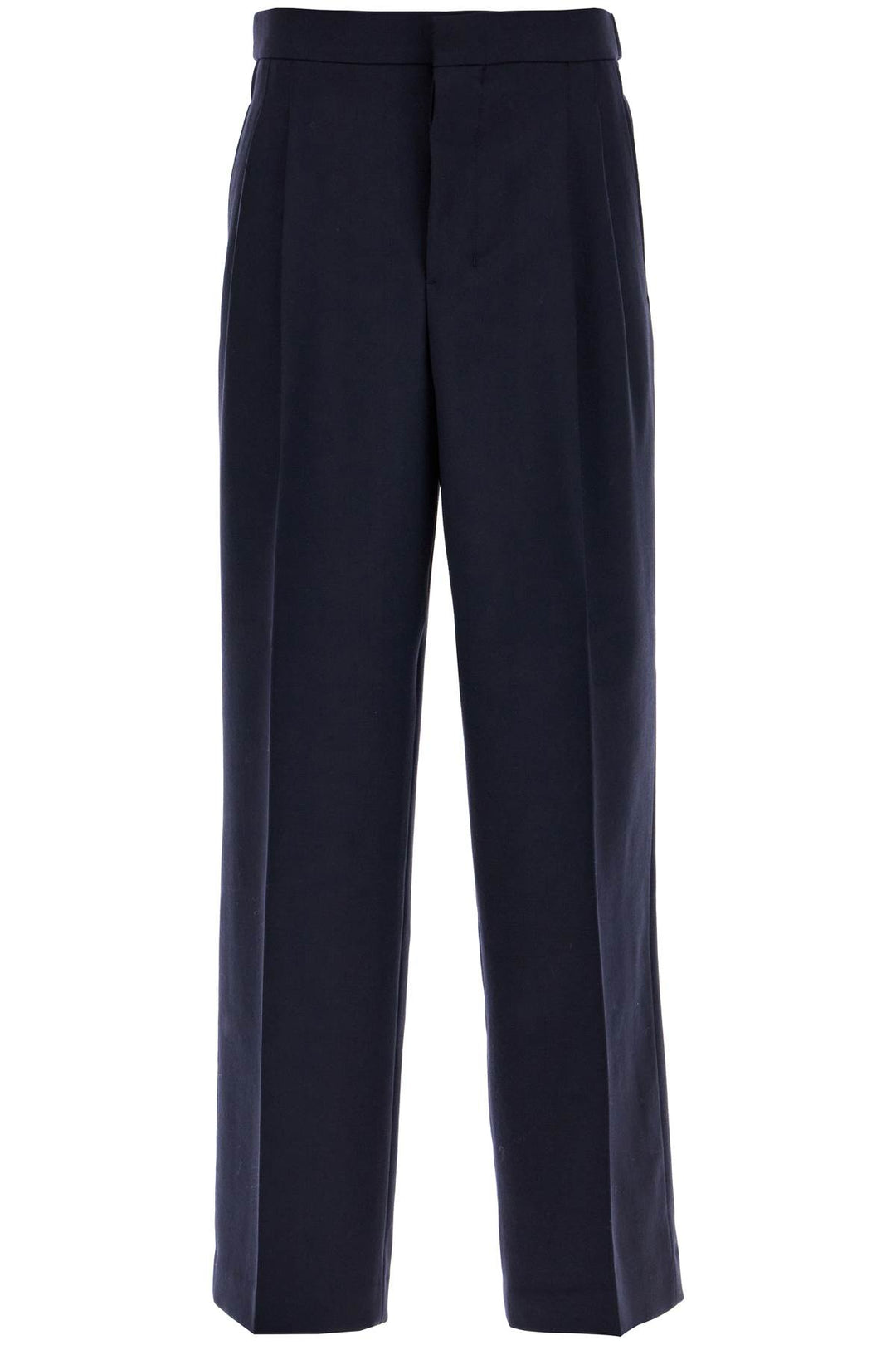 large fit wool gabardine trousers-0