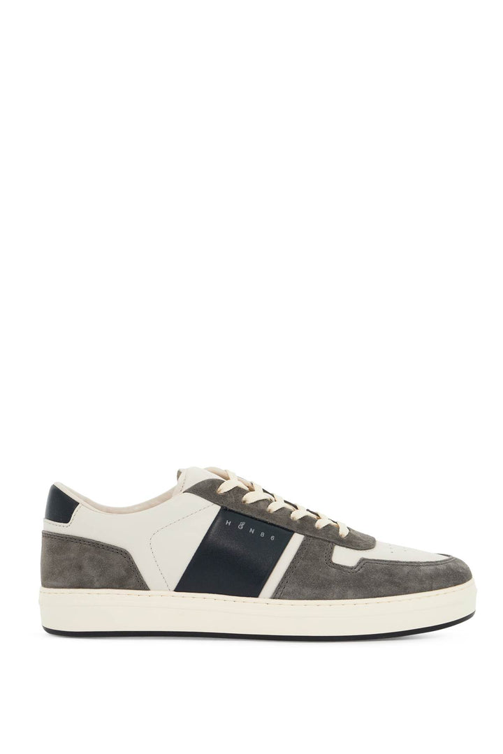 smooth and suede leather h-tv sneakers.-0