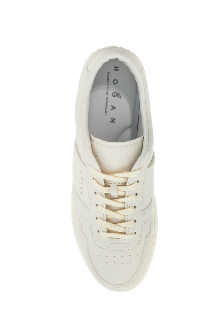 smooth and suede leather h-tv sneakers.-1