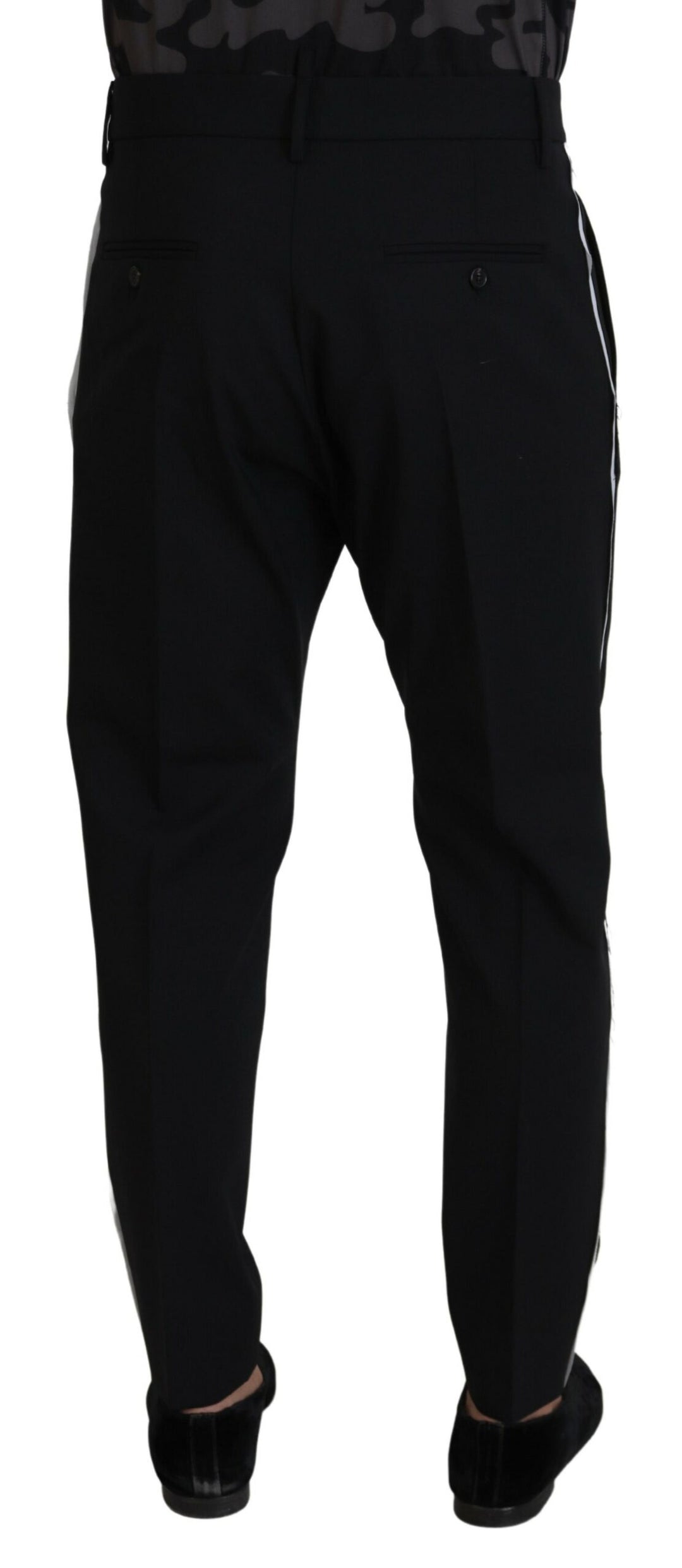 Dsquared² Back White Lined Side Wool Tapered Pants