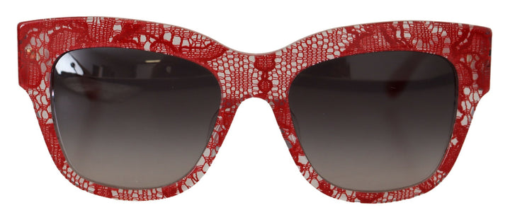 Elegant Red Lace Detail Sunglasses