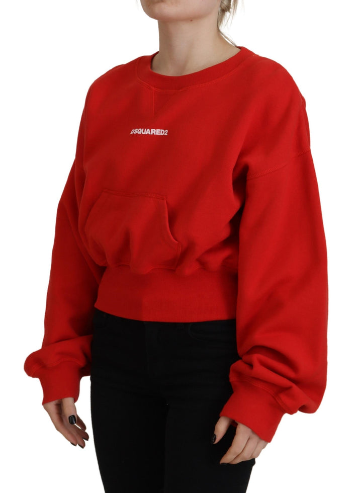 Dsquared² Red Logo Print Women Crew Neck Long Sleeve Sweater