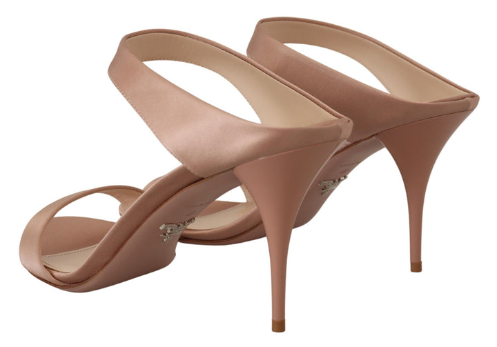 Prada Glimmering Rose Gold Leather Heels