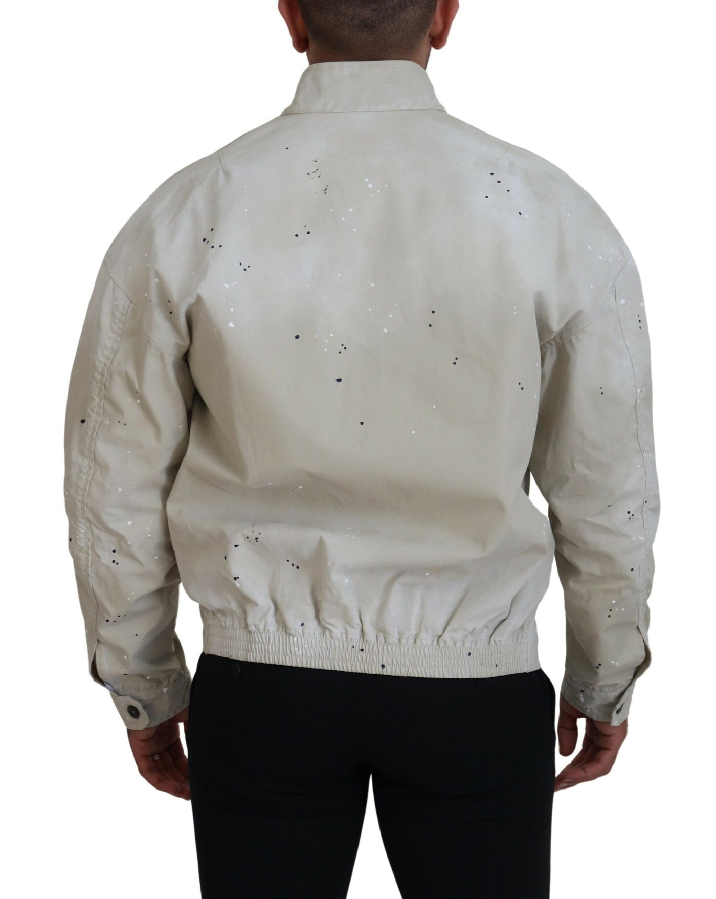 Dsquared² Beige Plaid Full Zipper Bomber Cotton Jacket