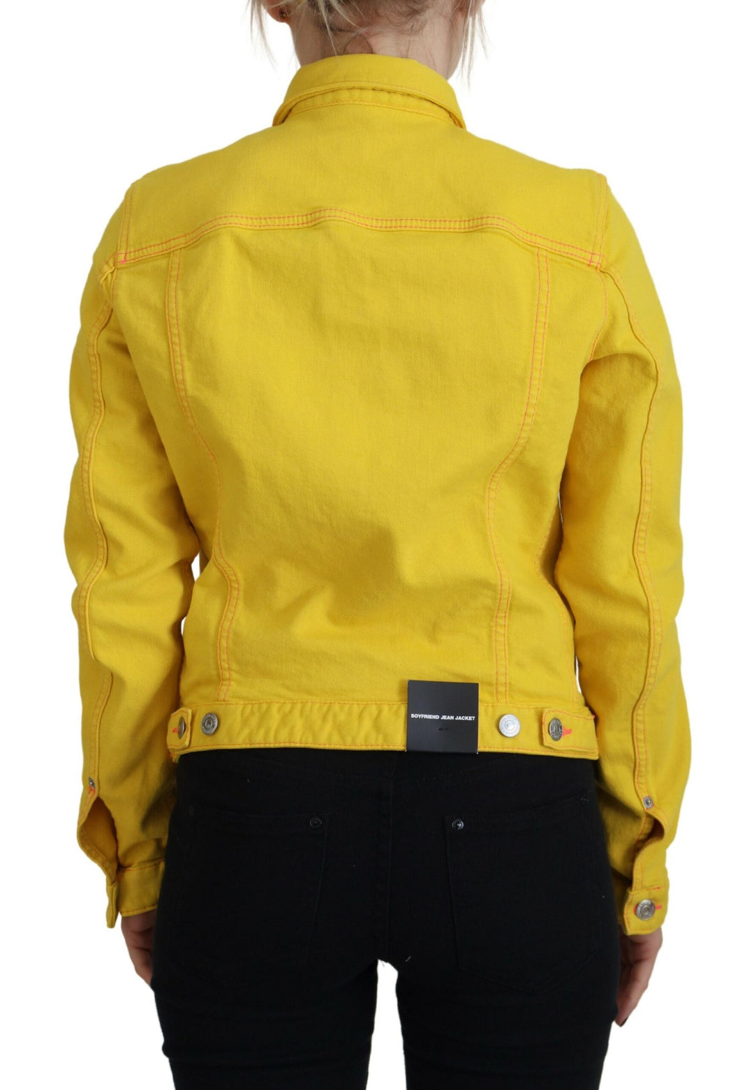 Dsquared² Yellow Collared Long Sleeves Denim Jacket