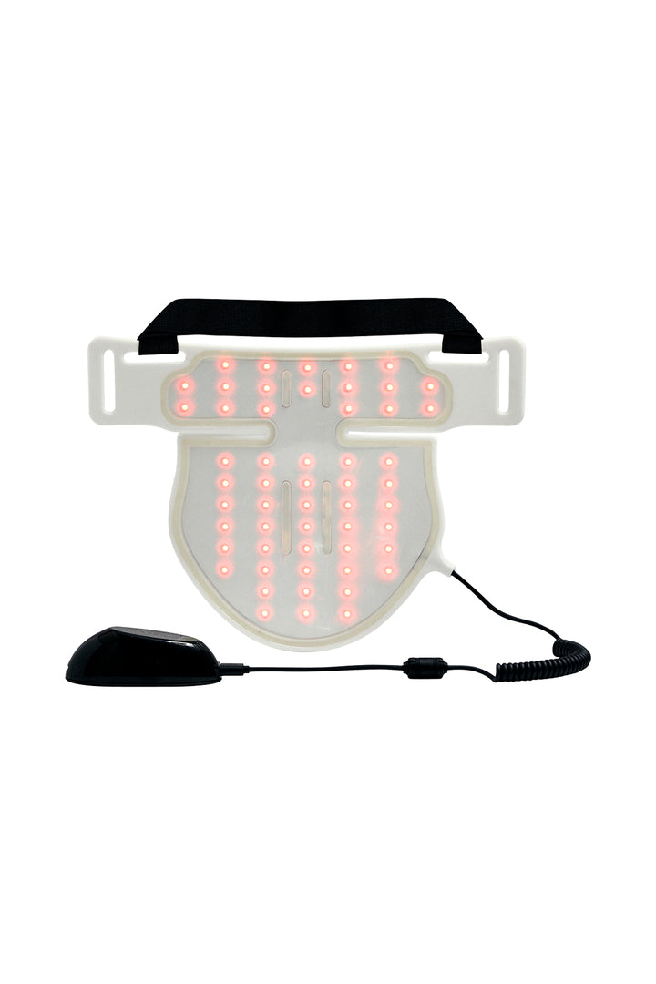 white eco-leather led neck and décolleté band with red light-1