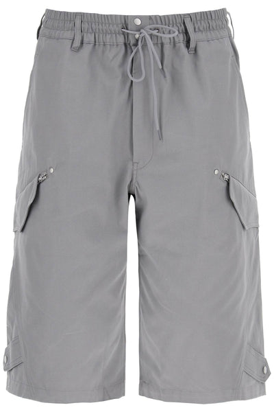 canvas multi-pocket bermuda shorts.-0