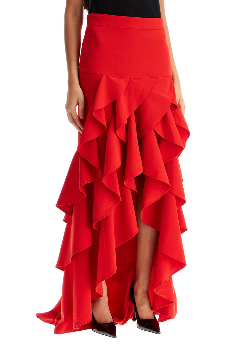 asymmetric skirt with ruffles-1