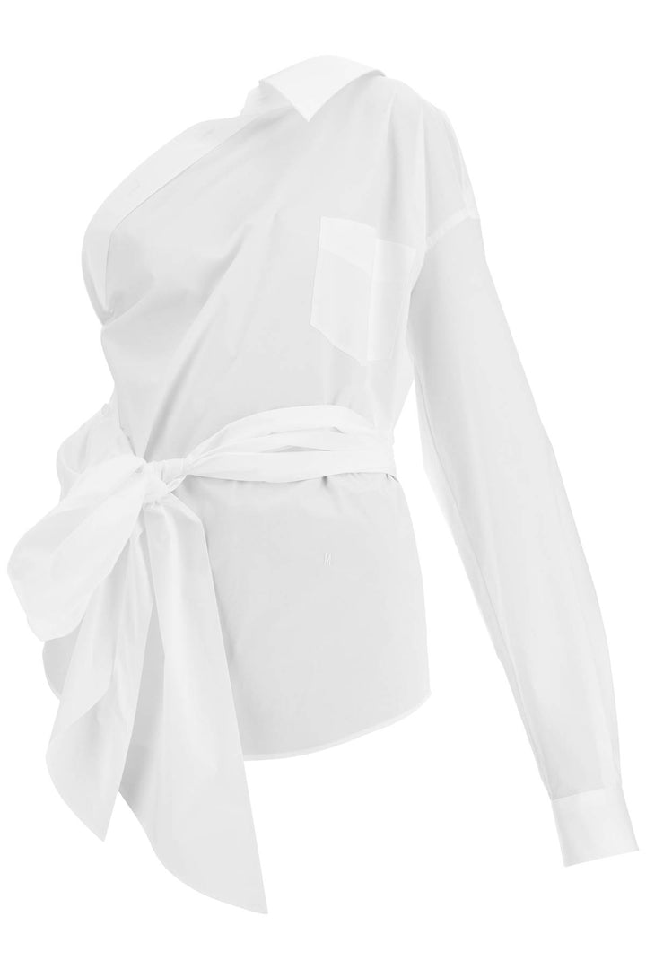 one-shoulder poplin stretch-0