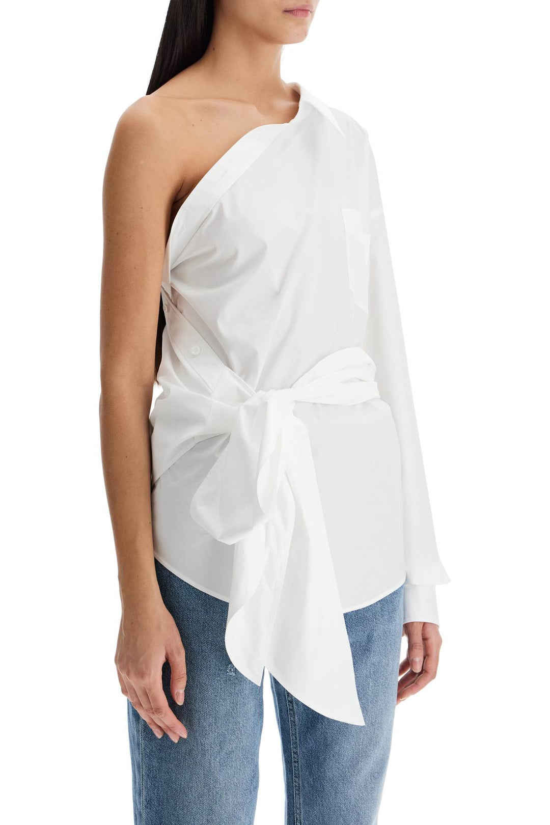 one-shoulder poplin stretch-1