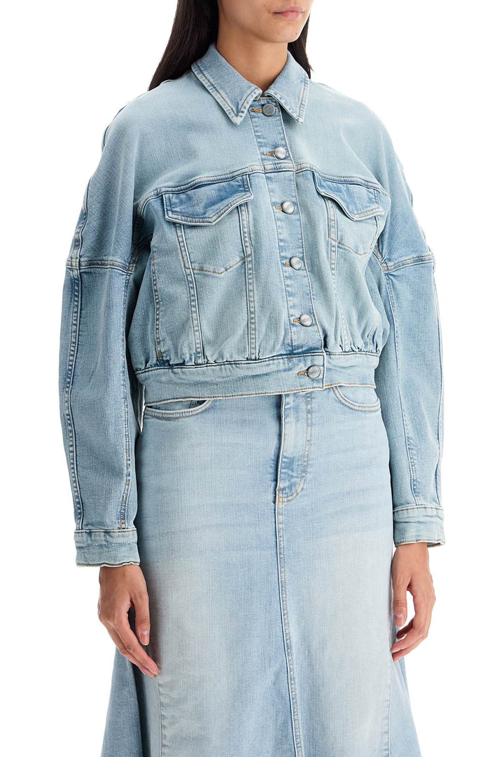 stretch denim bomber jacket in 8-1