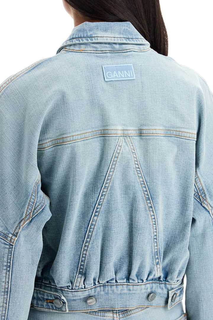 stretch denim bomber jacket in 8-3