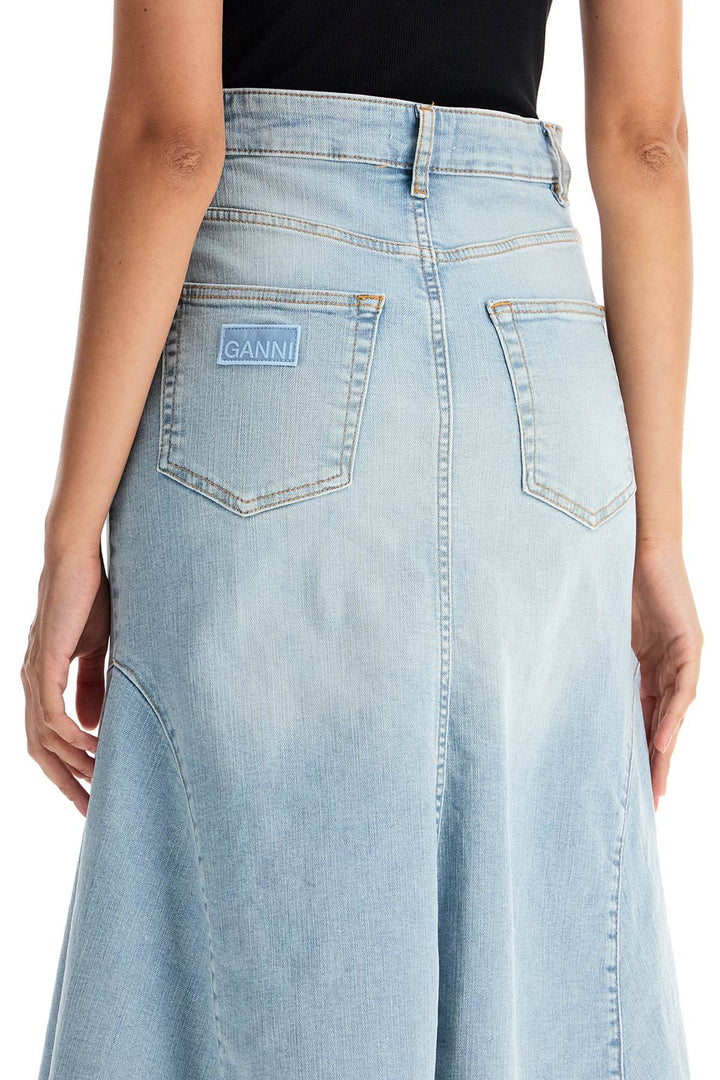 flared denim skirt.-3