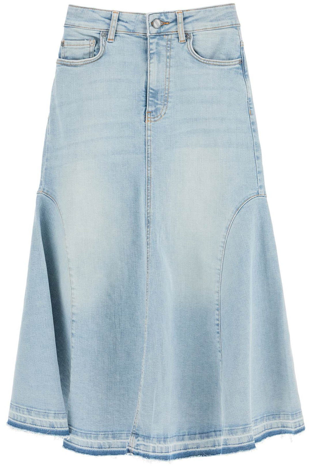 flared denim skirt.-0