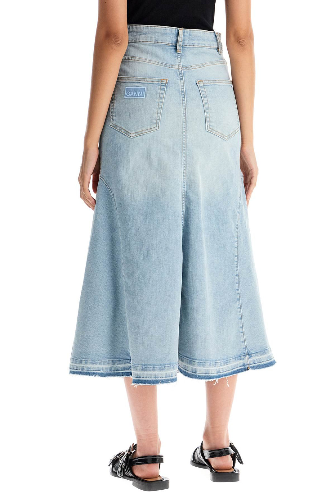 flared denim skirt.-2