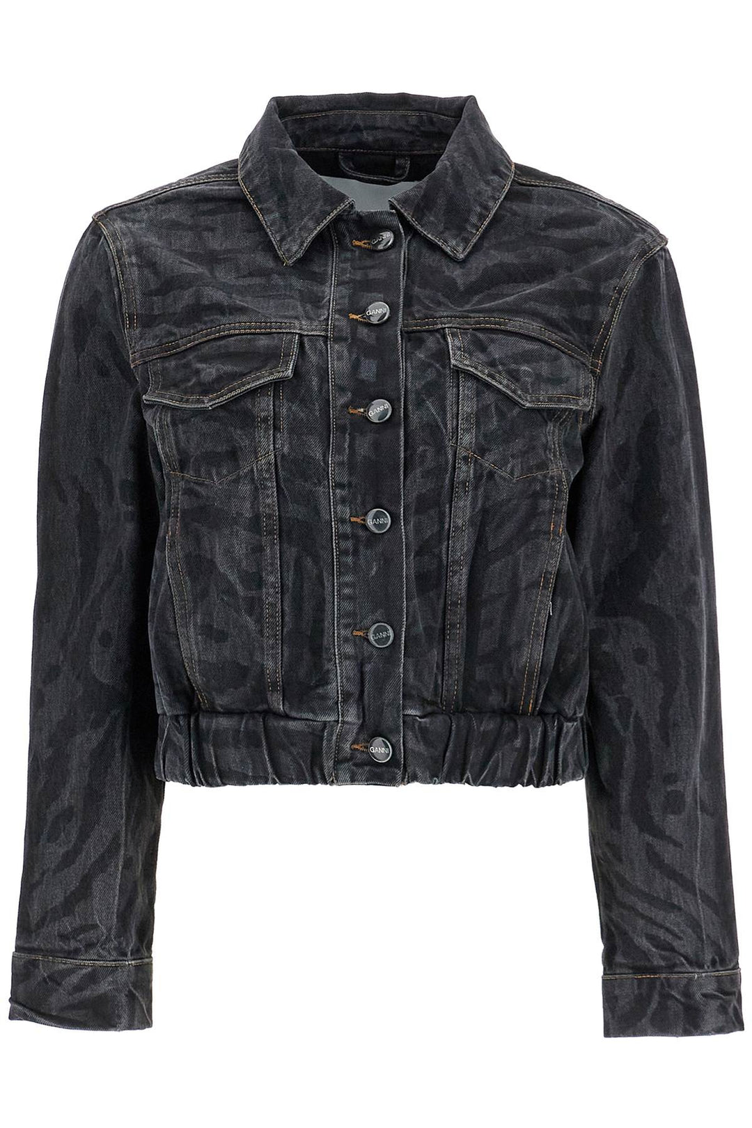 cut

short denim jacket with laser-cut-0