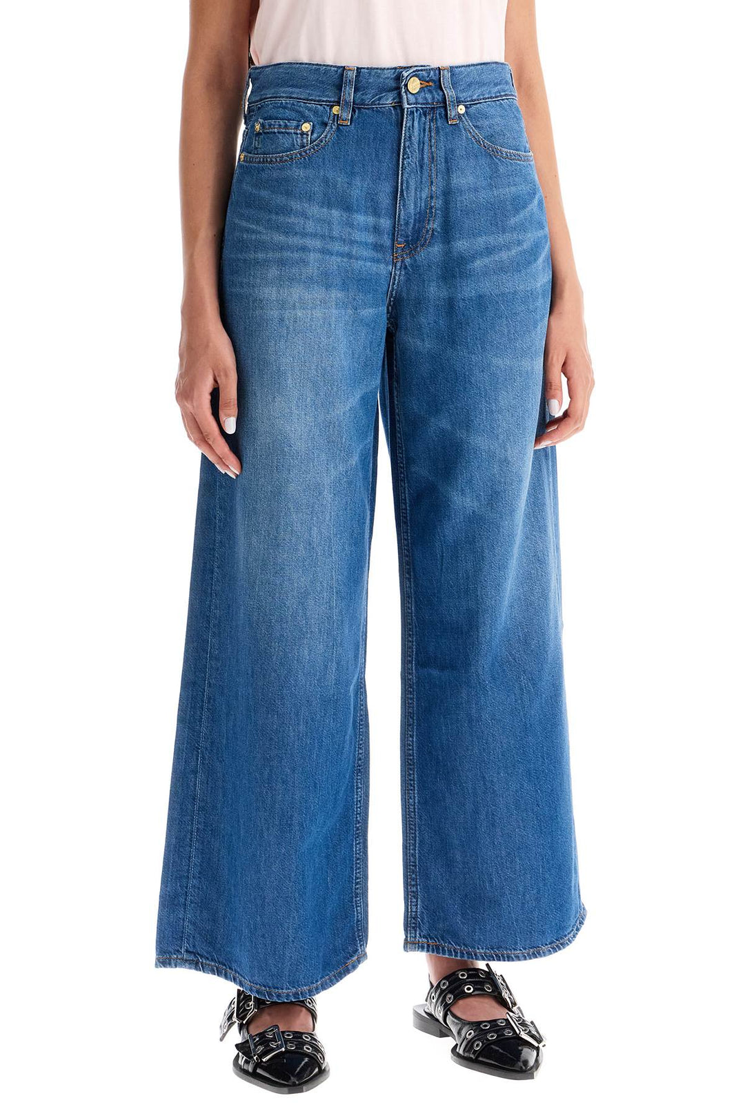 lightweight denim wide leg jeans-1