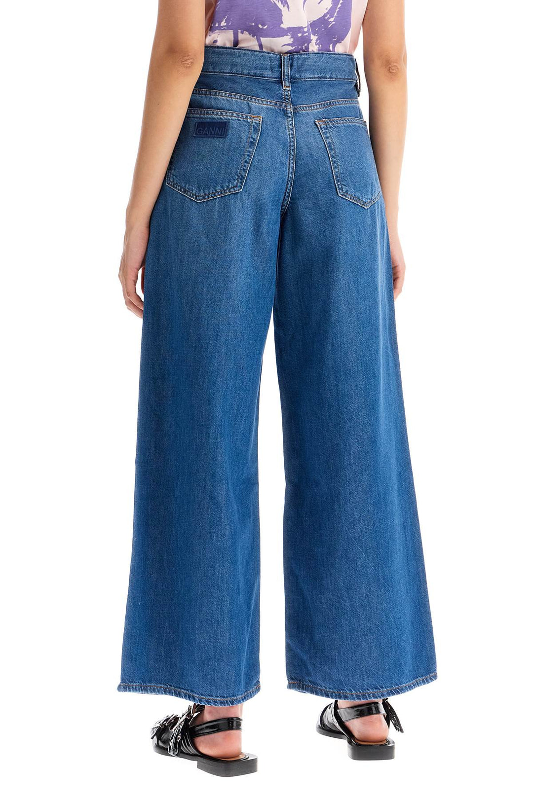 lightweight denim wide leg jeans-2