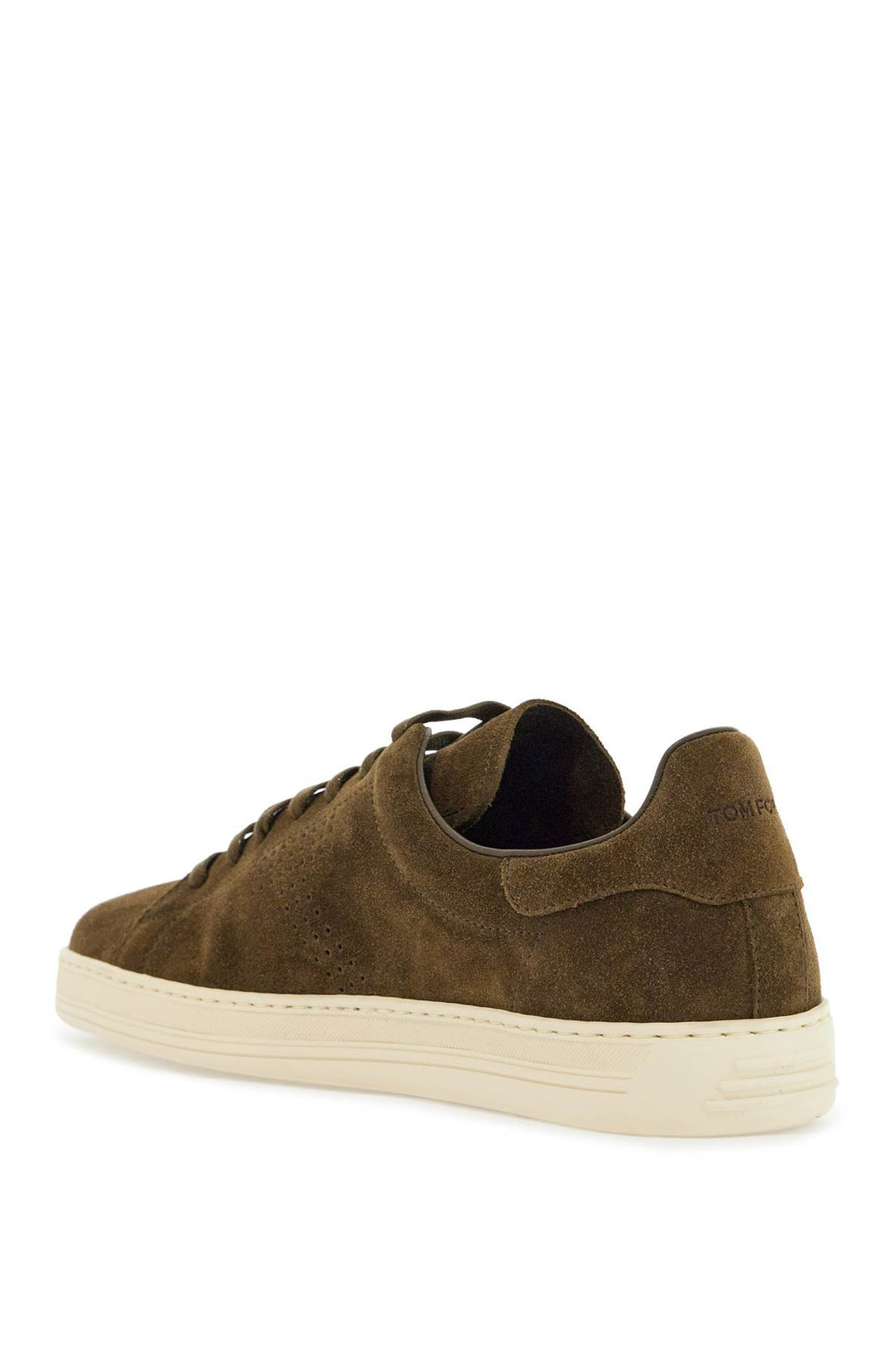 khaki suede low top sneakers with rubber sole-2