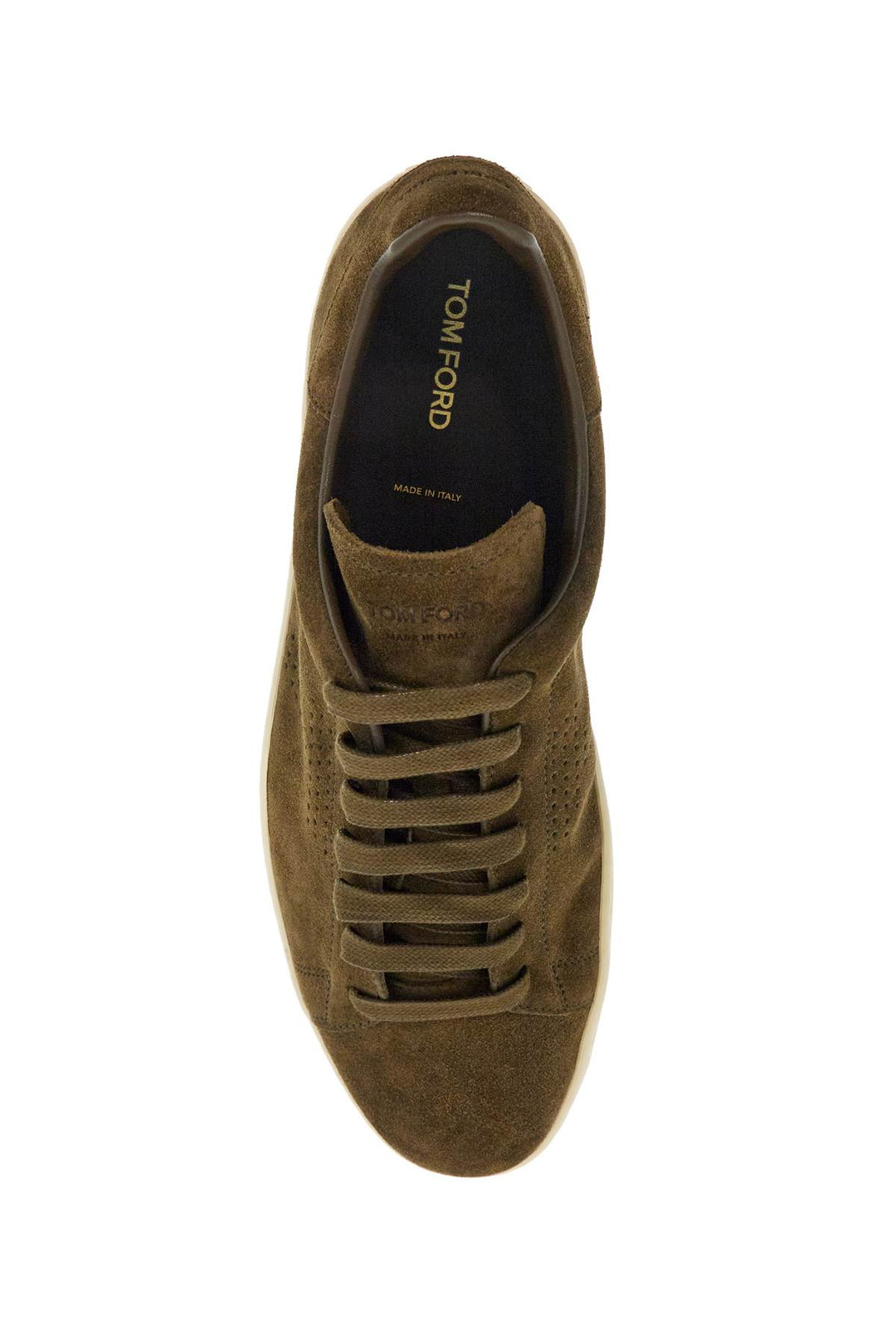 khaki suede low top sneakers with rubber sole-1