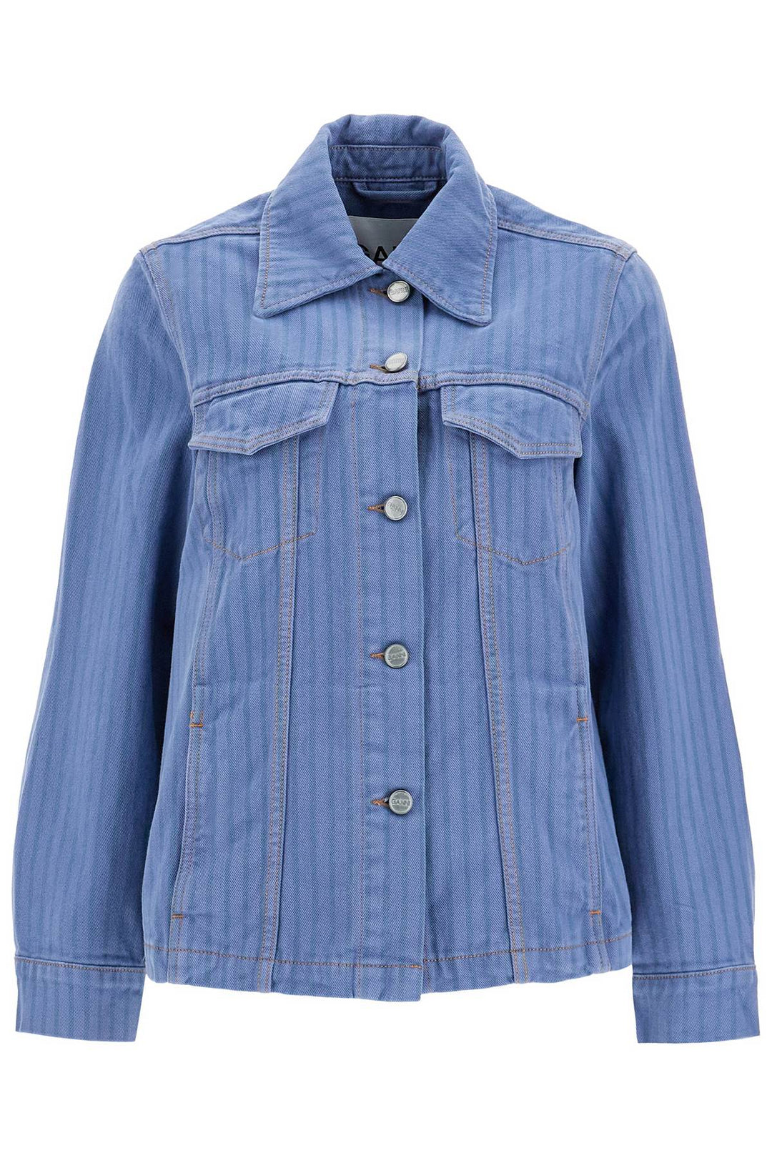 "striped overdyed denim jacket-0