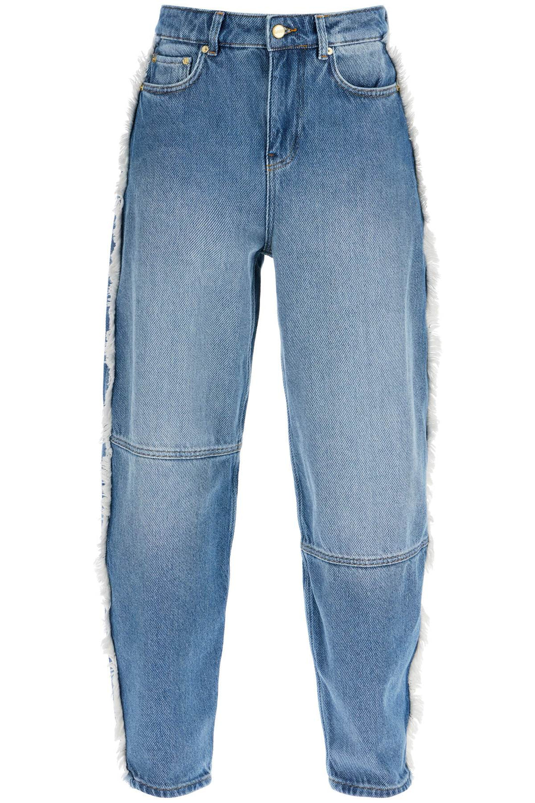 distressed barrel jeans with-0