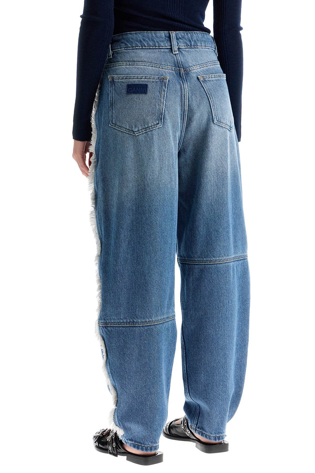 distressed barrel jeans with-2