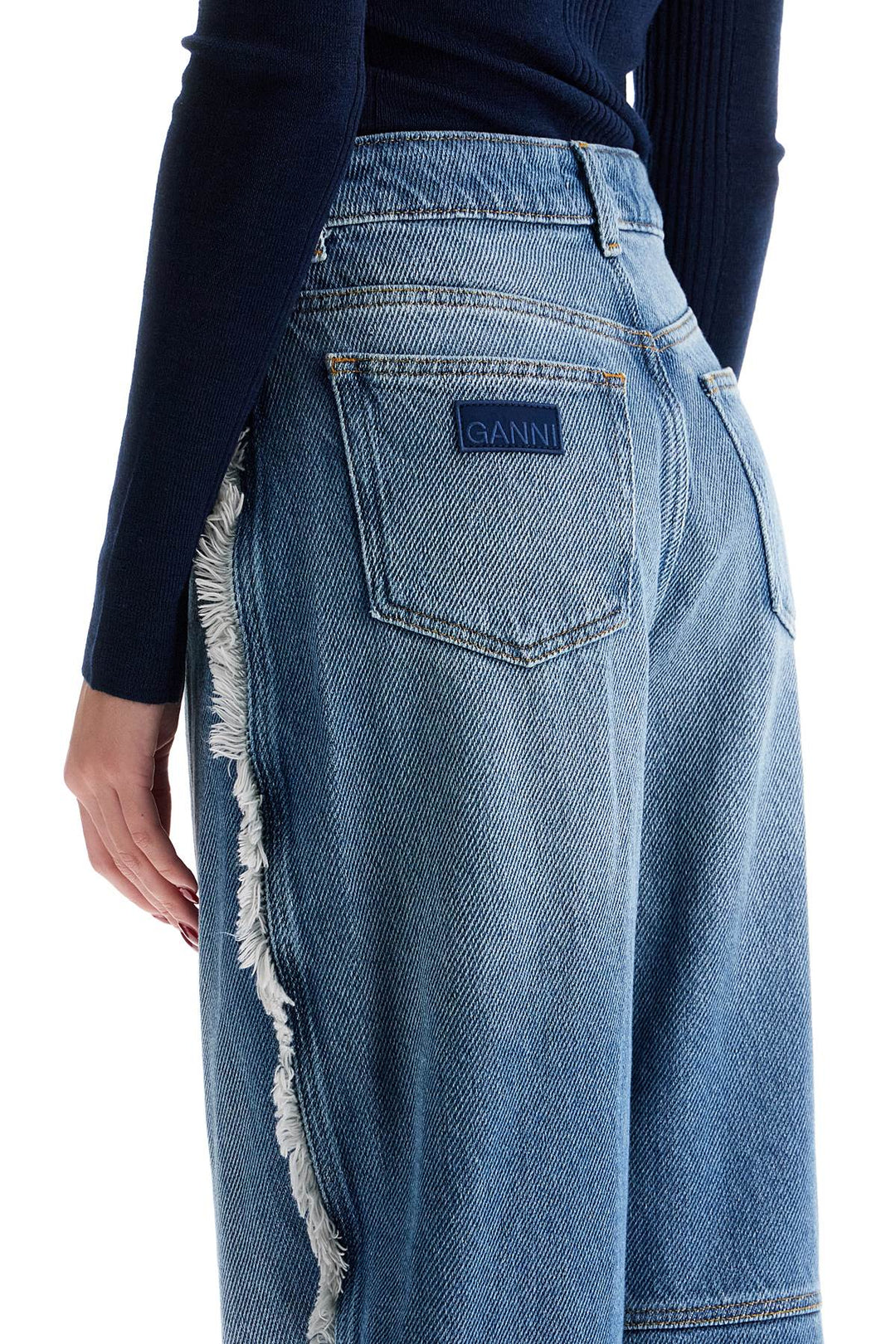 distressed barrel jeans with-3