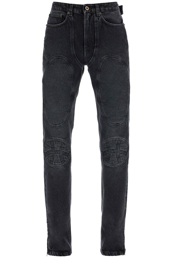 jeans with padded inlays and lace-up-0