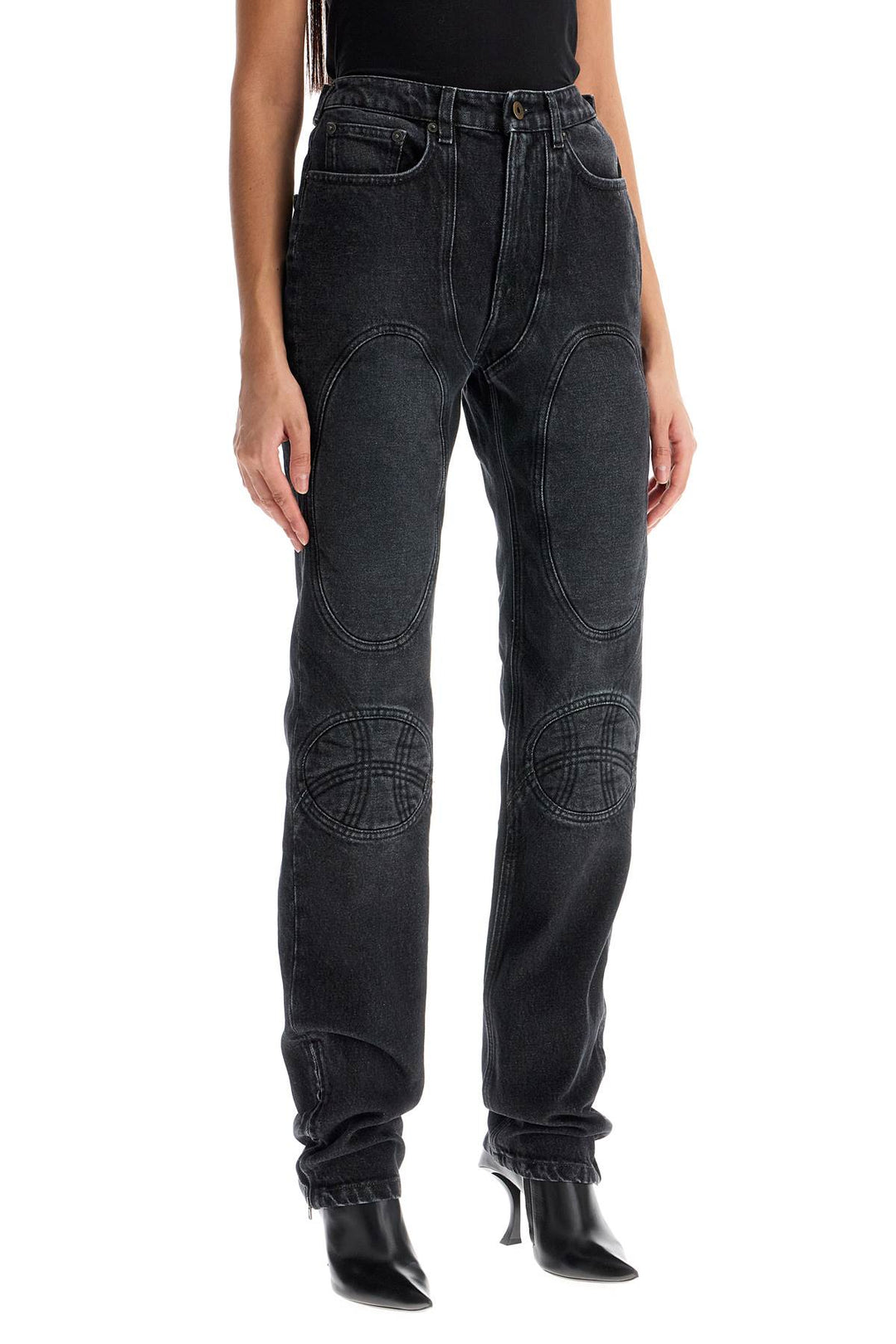 jeans with padded inlays and lace-up-1