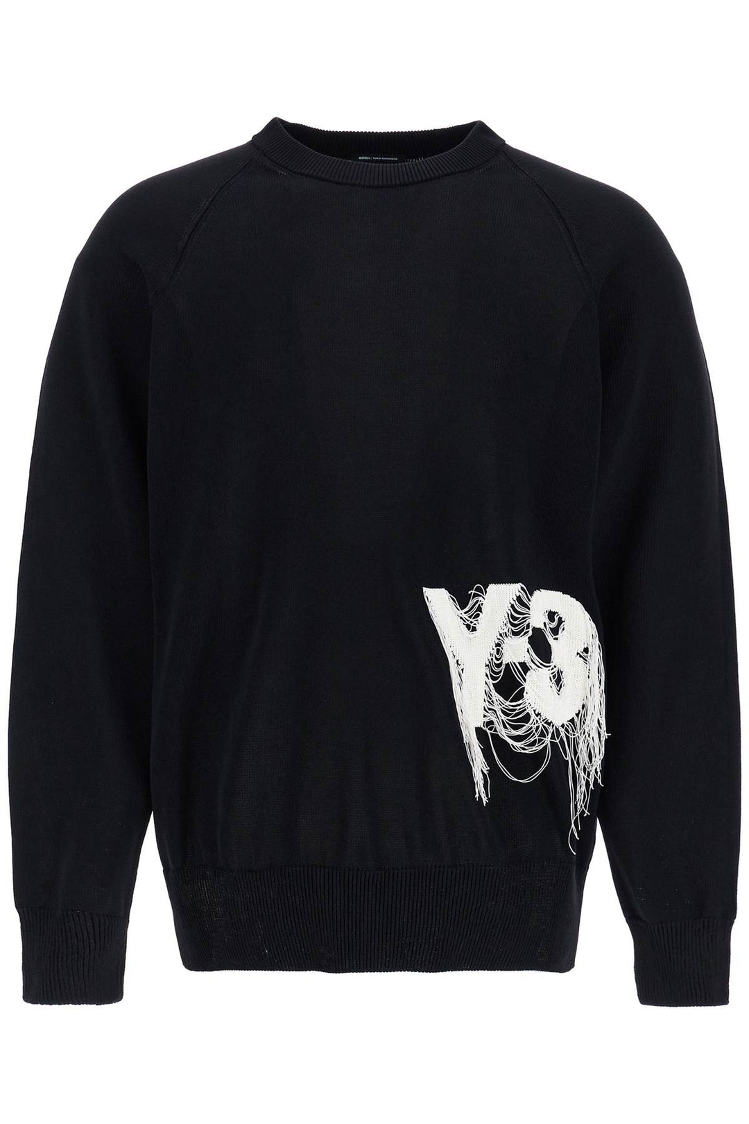 black recycled polyester sweater with embroidered logo-0