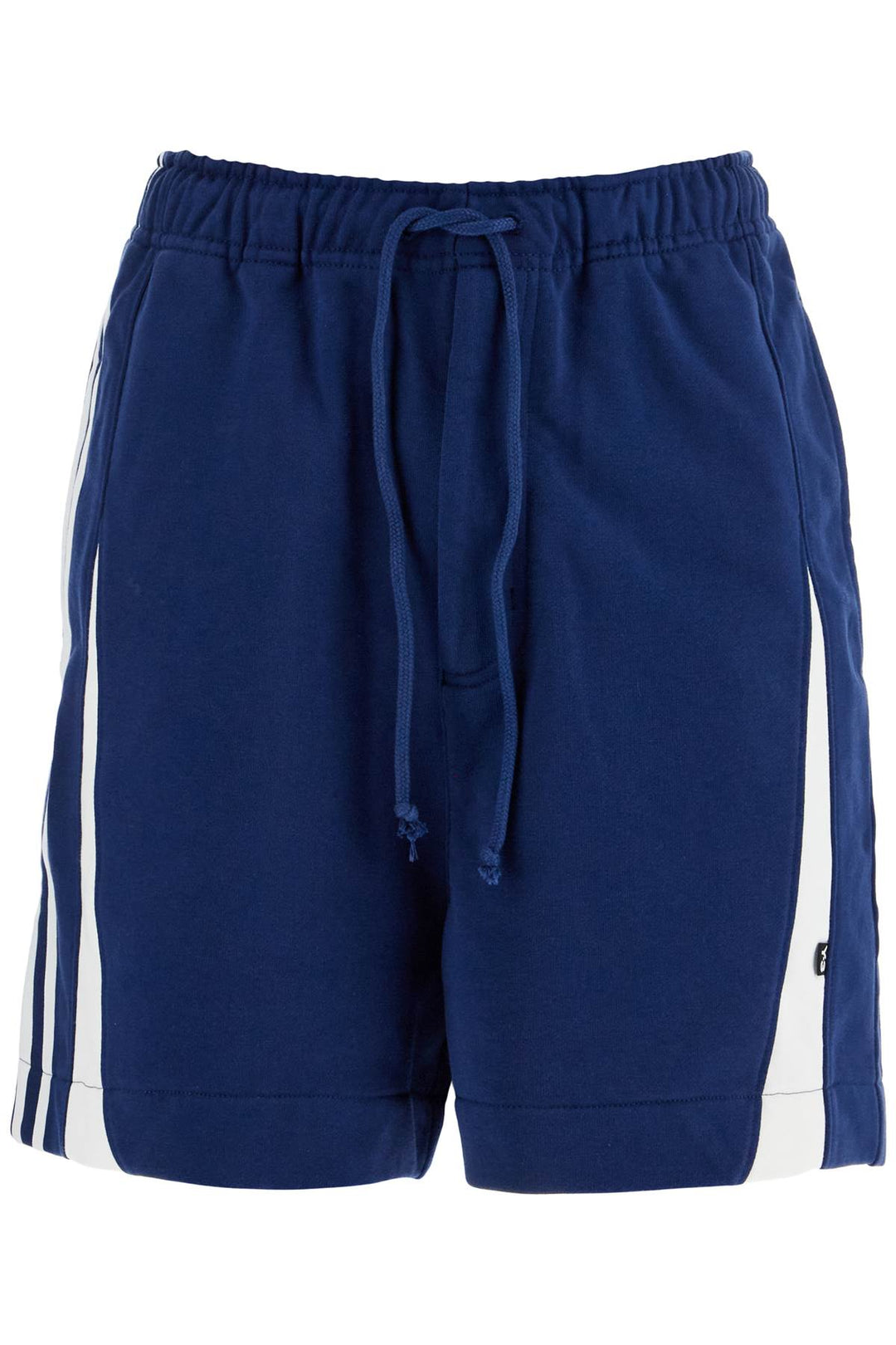 blue cotton shorts with side stripes-0